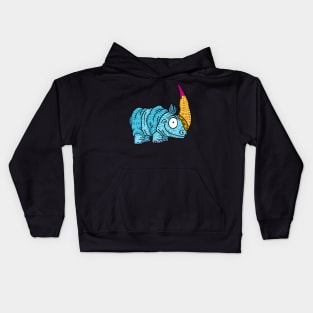 rhino revenge. kawaii african animal. Kids Hoodie